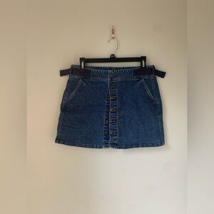 Y2K Mini Jean Smart Set Skirt Vintage Belt Buckle